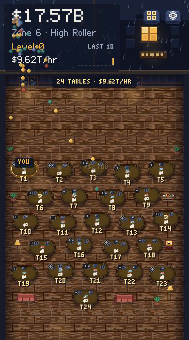 The casino floor with 24 tables